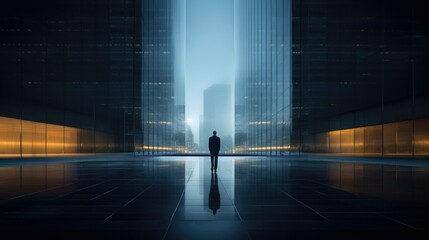 Silhouette of businessman
