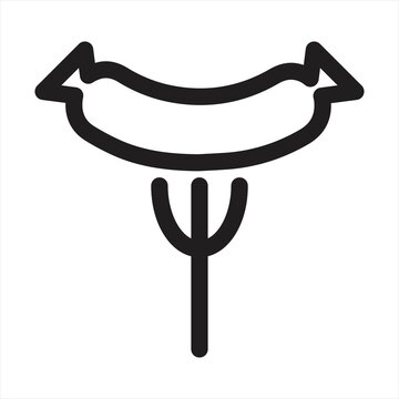 recommend clip art: Sausage on fork outline icon. linear style sign for mobile concept and web design. Grilled sausage simple line vector icon. Symbol, logo illustration. Perfect vector graphics