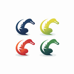 dinosaur logo vector icon illustration design template