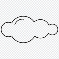 Dream cloud or bubble text template black color isolated in transparent background