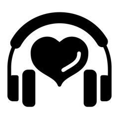 headphones glyph icon