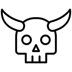 Buffalo Skull Line Icon