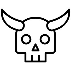 Buffalo Skull Line Icon