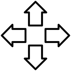 Arrow Joy Stick Line Icon