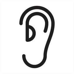 Ear thin icon in trendy flat style isolated on white background. Symbol for your web site design, logo, app, UI. Vector illustration