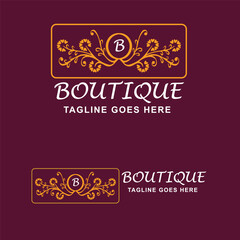 B letter logo or Boutique logo design in different color versions