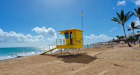 Turm der Rettungsschwimmer Playa augustin milares bei Costa Calma