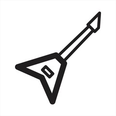 Electro guitar icon. Night club icon. Element of place of entertainment icon. Premium quality graphic design. Signs, outline symbols collection icon for websites, web design, mobile white background