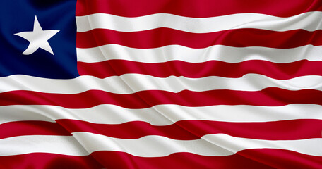 Fototapeta premium National flag of Liberia