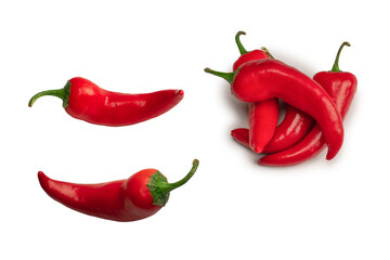 Red hot chili pepper isolated on a white background.