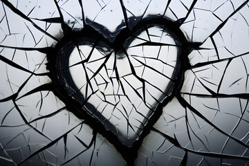 broken heart into pieces. 