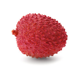 Whole ripe lychee fruit isolated on white