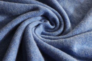 Beautiful blue fabric as background, closeup view