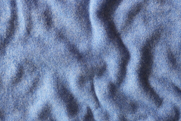 Beautiful blue fabric as background, top view
