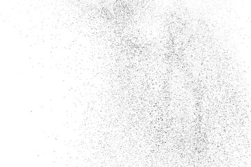 Black texture overlay. Dust grainy texture on white background. Grain noise stamp. Old paper. Grunge design elements. Vector illustration.	