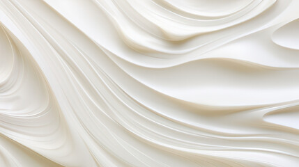 A close-up, macro view of yogurt texture, creating an abstract pattern with its natural lines and curves, set against a subtle color gradient  Ai Generative