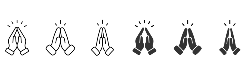 Fotobehang Folded hands. Pray icon, gratitude symbol © tutti_frutti