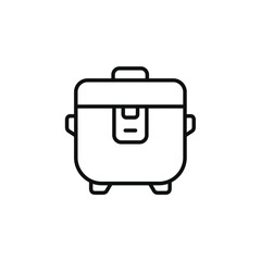 Rice cooker line icon isolated on transparent background