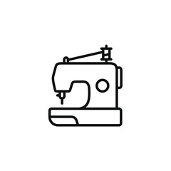 Sewing machine line icon isolated on transparent background