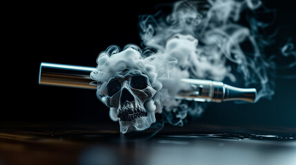 Conceptual image conveying the potential risks of vaping - obrazy, fototapety, plakaty