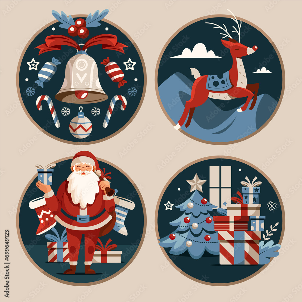 Canvas Prints Merry Christmas mini compositions set