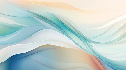 Obraz premium A corporate-themed abstract background with a fluid, wave-like design in calming colors, suggesting adaptability and calm under pressure in the business Ai Generative