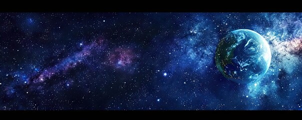 Celestial mesmerizing journey through nebulae and galaxies of infinite cosmos. Exploring wonders of...
