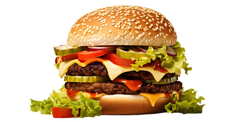 Filled Fresh burger with no background, burger clipart