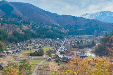 荻町城跡展望台から眺める白川郷合掌造り集落