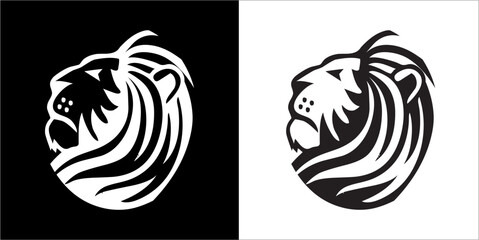 Illustration vector graphics of lion head icon
