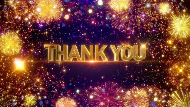 fireworks with thank you lettering design background