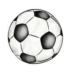 Watercolor soccer ball on white background