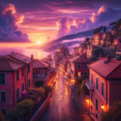 Sunrise along the Italian Riviera