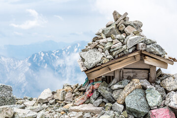 Small Shrine with mountain background