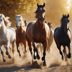 Horses running 