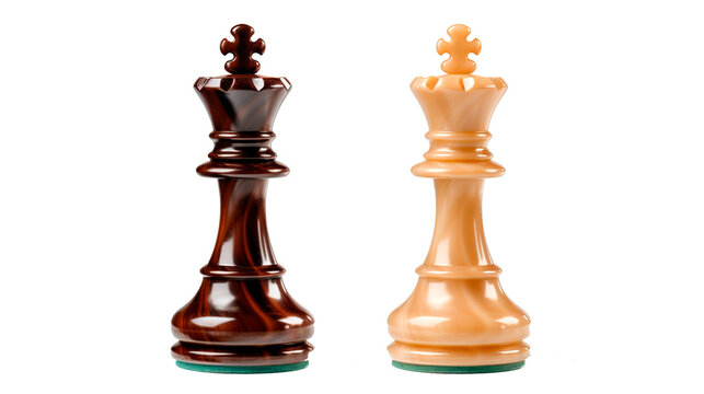 Black and white chess king on transparent background