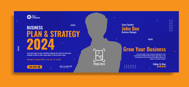 Creative corporate business banner template design for webinar, marketing, online class program, etc