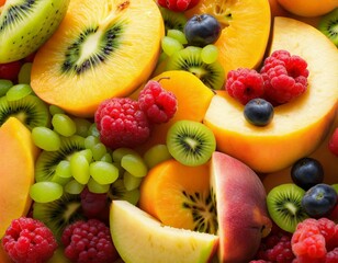 Naklejka na ściany i meble fresh fruits and berries