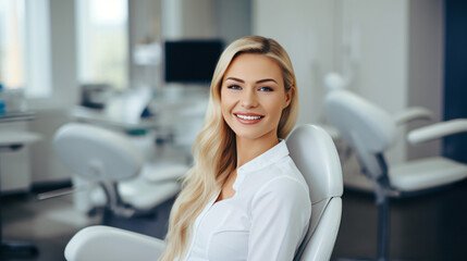 Female Dentist at Work in Dental Clinic
