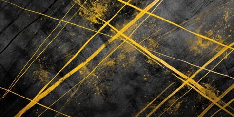 Thin yellow lines on a dark background, abstract background, art