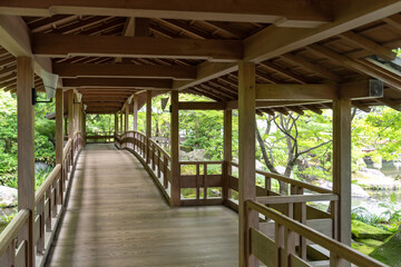 Beautiful corridor in Japanese temple