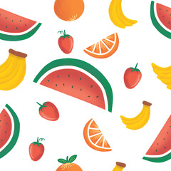 seamless pattern with fruits background fresh healthy decorative wrapping gift
