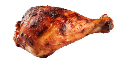 Grilled Chicken Leg isolated on transparent background,PNG image. - obrazy, fototapety, plakaty