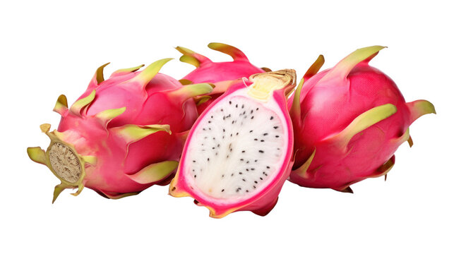 Dragon Fruit isolated on transparent background,PNG image.