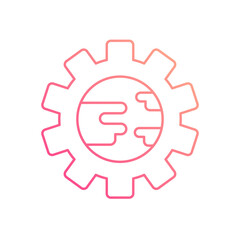 Earth, gear, eco, tech, planet, symbol, environment, icon, recycle, world, innovation, emblem, green, futuristic, ecology, machinery, circular, global, sustainability, machine, round, nature, industry