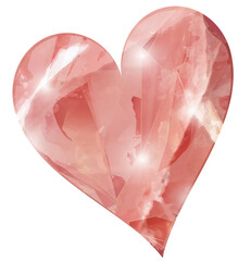 rosafarbenes Rosenquarz Kristall Motiv als Herz