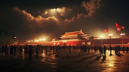 Rolgordijnen Tiananmen Square Photography Brightness National Day © piumi