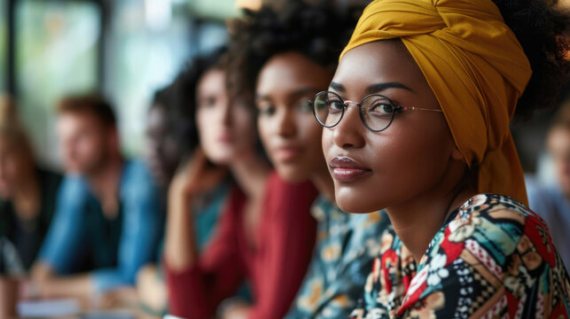 Multicultural workplace Diverse individuals collaborate in an inclusive office.