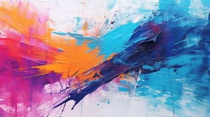 Closeup of abstract rough bright colorful painting texture, with oil brushstroke, pallet knife paint on canvas, seamless pattern, copy paste area for texture