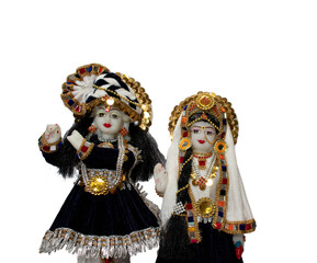 Hindu God Radha krishna on blue background Shree Krishna, Happy Janmashtami indian dahi handi festival